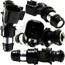 Collage showing Delphi 12580681 injectors from multiple views – compatible with GM V8 engines