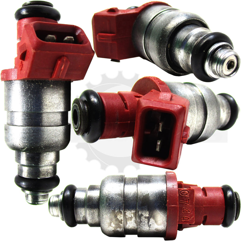 Set of 6 Rebuilt Genuine Audi VW 078133551BA 1996-2001 2.8L DOHC Red Fuel Injectors Injection Valve