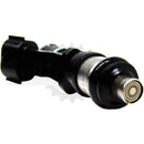 Nozzle end of rebuilt Nissan Bosch 0280158130 fuel injector showing 12 hole nozzle