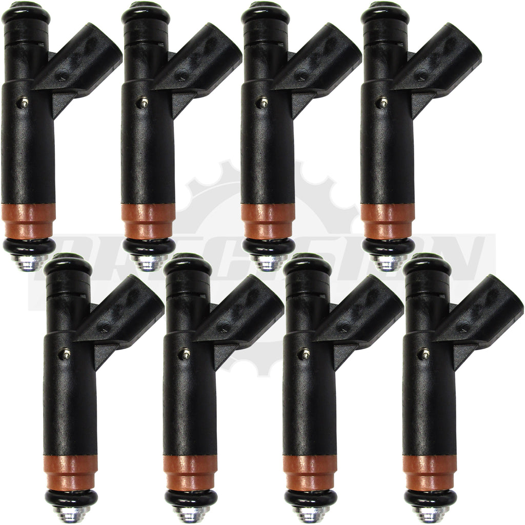 Set of eight rebuilt Siemens 4L8E-A4A Ford Explorer fuel injectors