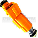 Bosch 0280155746 fuel injector end showing EV6 plug and leak-proof body seal