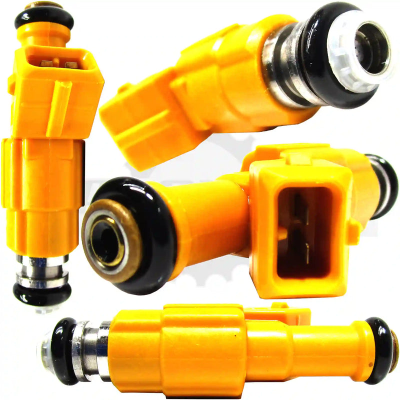 Detailed multi-angle close-up of Ford F6VE-A5A fuel injector