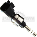 Front view of a rebuilt GM 12634126 gasoline direct injection fuel injector