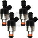 Group of four rebuilt Rochester 17091654 fuel injectors for GM 2.4L engines