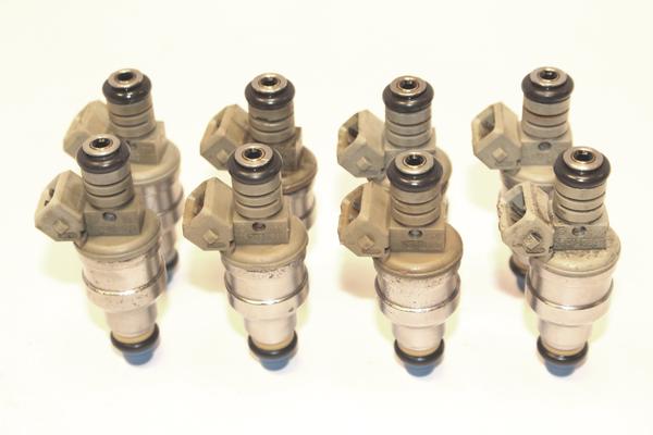 Set of 8 Genuine Bosch 4 Hole Upgrade 14LB Ford Mercury Lincoln 1986 - 1991 5.0L Fuel Injectors