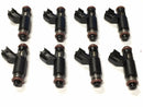 Set of 8 rebuilt Denso 25326903 32lb EV6 fuel injectors for GM flex fuel engines